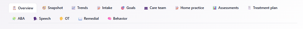 BloomTalkx clinical documentation screen  a therapist's SOAP note editor with a patient's treatment goals, mastery progress bars and recent assessment scores in one panel.